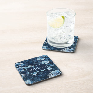 Dessous-de-verre Jardin gothique de minuit Fleurs bleues