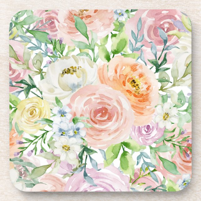Dessous-de-verre Jardin romantique Pastel (Devant)