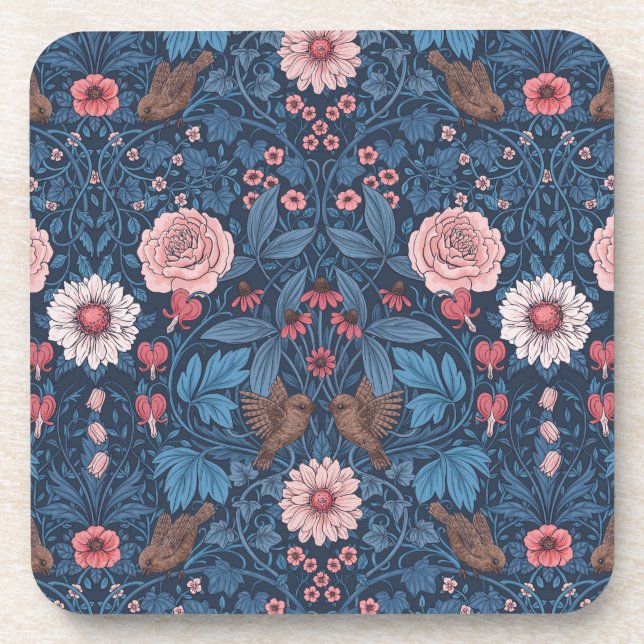 Dessous-de-verre Jardin sauvage en bleu (Devant)