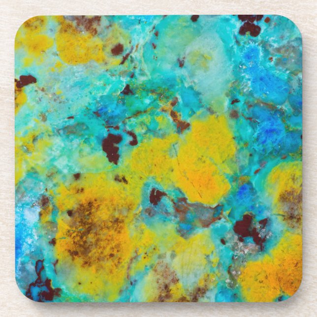 Dessous-de-verre Jasper Chrysocolla Bleu (Devant)