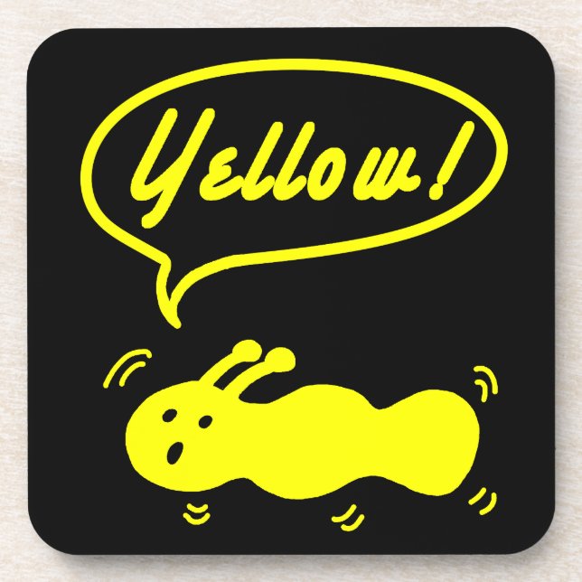 Dessous-de-verre Jaune! Beverage Coaster (Devant)