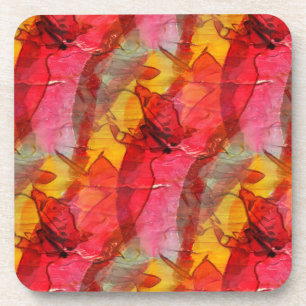 Dessous-de-verre Jaune rouge d'art d'aquarelle