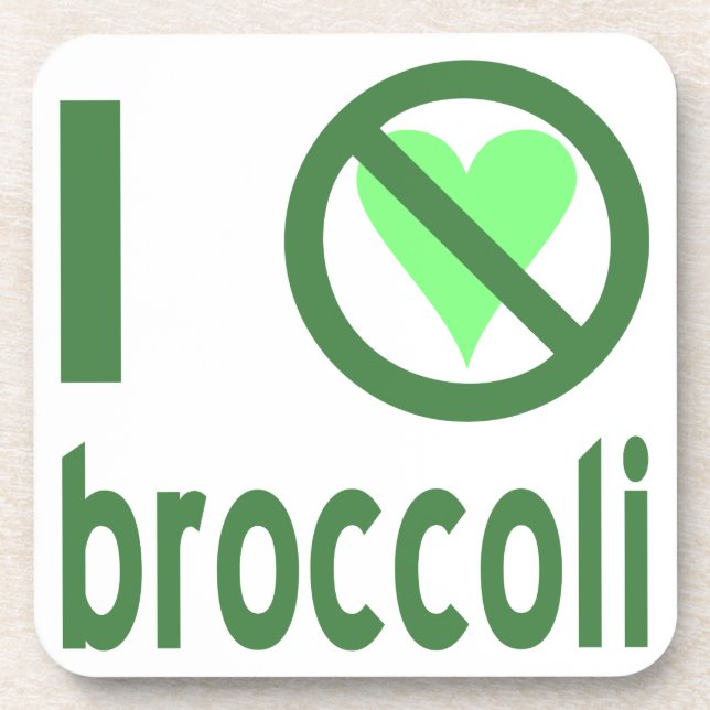 Dessous-de-verre Je déteste le texte vert brocoli (Devant)
