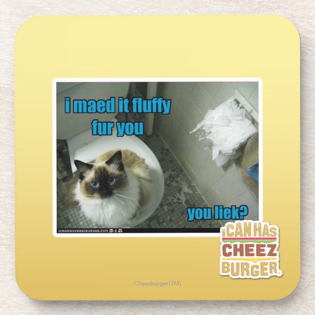 Dessous-de-verre Je maed le fourrure pelucheuse vous (Devant)