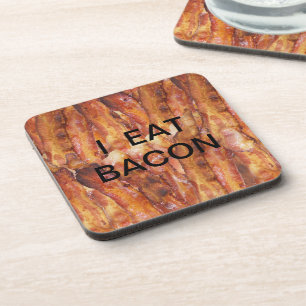 Dessous-de-verre Je mange du texte Bacon avec Arrière - plan