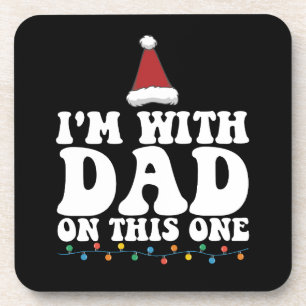 Dessous-de-verre Je suis avec papa sur ce Noël en famille assorti