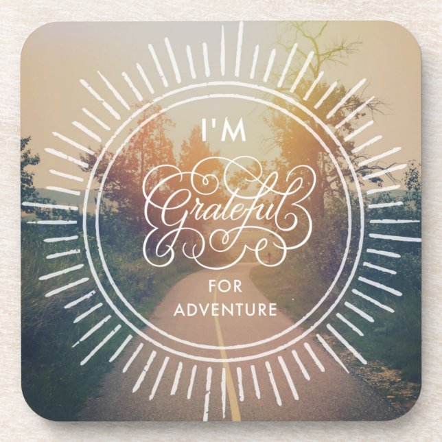 Dessous-de-verre Je suis reconnaissant pour l'aventure (Devant)