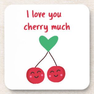 Dessous-de-verre Je t'aime beaucoup Cherry Valentine