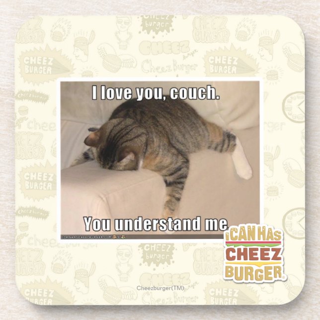 Dessous-de-verre Je t'aime, divan (Devant)