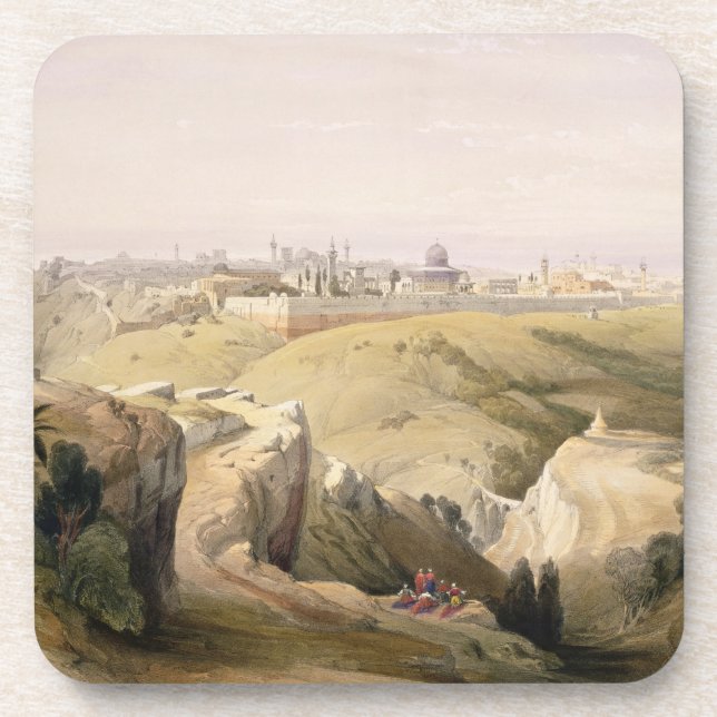 Dessous-de-verre Jérusalem du mont des Oliviers, le 8 avril 1839 (Devant)