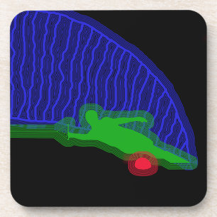 Dessous-de-verre Jet de néon de skieur de l'eau de slalom