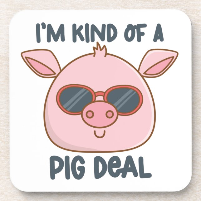 Dessous-de-verre Jeu de mots drôle sur les cochons (Devant)