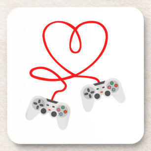 Dessous-de-verre Jeu Vidéo Valentines Jour T-Shirt Avec Contrôleur