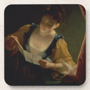 Dessous-de-verre Jeune femme lisant une lettre (huile sur la toile)