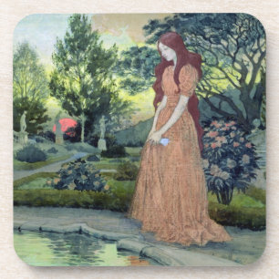 Dessous-de-verre Jeune fille dans un jardin (la semaine)