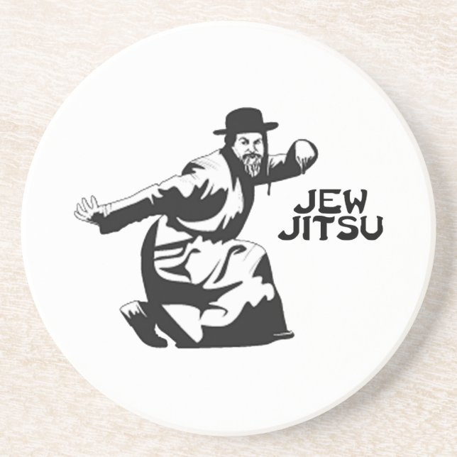 Dessous de verre Jew Jitsu | Cadeaux Juifs Bar Mit (Devant)