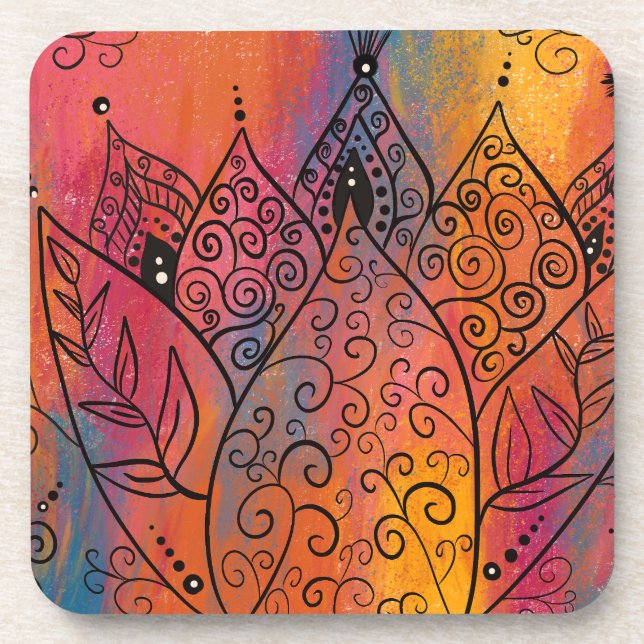 Dessous-de-verre Joli Art Floral (Devant)