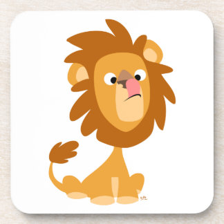 Dessous-de-verre Joli caricature Silly Lion Ensemble de Dessous de