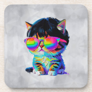 Dessous-de-verre Joli Chat Drôle Smol (Peinture No. 1)