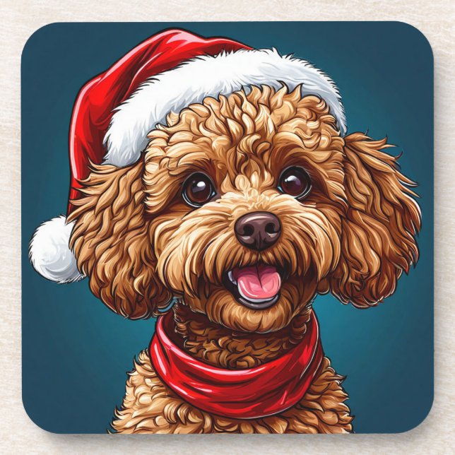 Dessous-de-verre Joli chien de Noël (Devant)