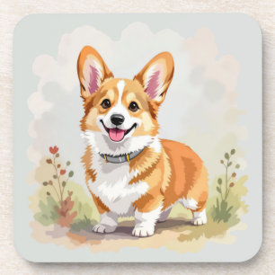 Dessous-de-verre Joli chien Pembroke Welsh Corgi rouge