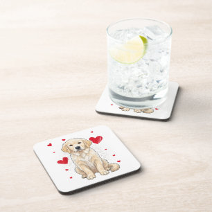 Dessous-de-verre Joli chien retriever doré crème anglais
