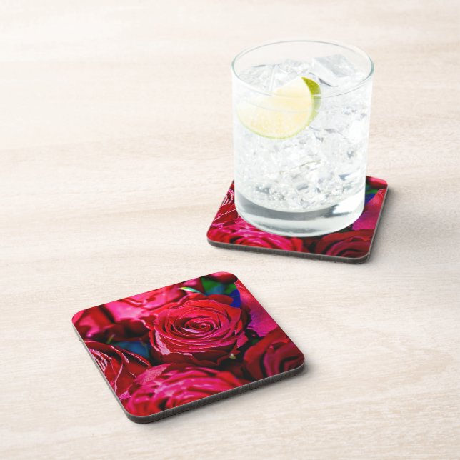 Dessous-de-verre Joli Ensemble De Roses Rouges (Côté Droit)