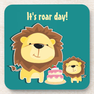 Dessous-de-verre Joli Lion Et Baby Cub Anniversaire de enfant
