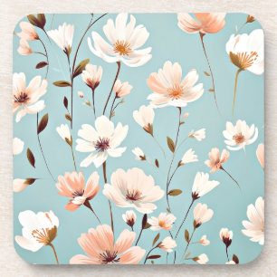 Dessous-de-verre Joli motif floral Pastel, généré par l'IA,