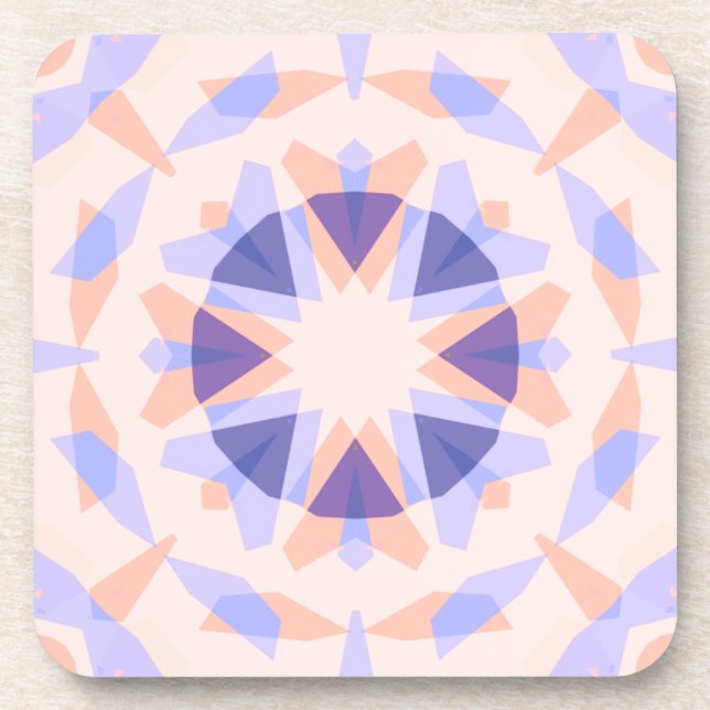 Dessous-de-verre Joli Pastel Purple Peach Star Eclectique Kitsch (Devant)