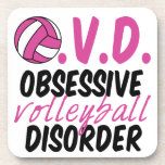 Dessous-de-verre Joli trouble de volleyball obsessionnel Joueur ros<br><div class="desc">Un joli cadeau de volley-ball pour un entraîneur de volley-ball ou un joueur qui aime la couleur rose. J'adore l'humour de volley-ball.</div>