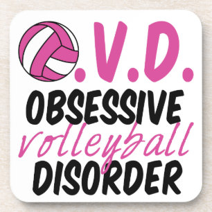 Dessous-de-verre Joli trouble de volleyball obsessionnel Joueur ros