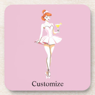Dessous-de-verre Jolie ballerine posant avec Martini Thunder_Cove