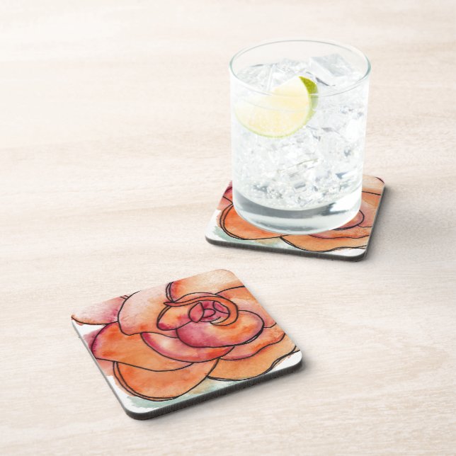 Dessous-de-verre Jolie couverture de boissons à fleurs (Côté Droit)