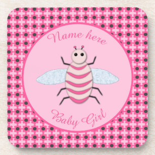 Dessous-de-verre Jolie fille rose bébé Bee personnalisée