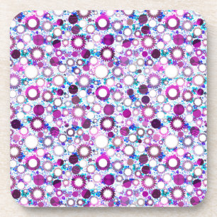 Dessous-de-verre Jolie fleurs colorées soleil motif
