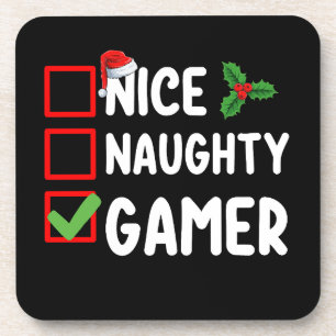 Dessous-de-verre Jolie liste de Noël de gamer vilain Gaming Santa