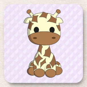 Dessous-de-verre Jolie petite girafe kawaii dessin animé enfants vi
