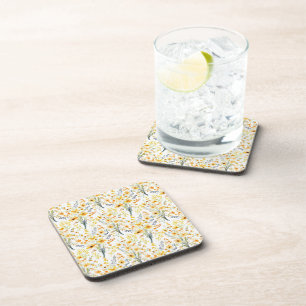 Dessous-de-verre Jolies fleurs sauvages jaunes de printemps