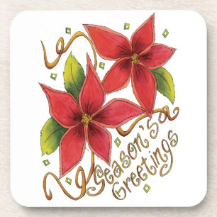 Dessous-de-verre Jolies salutations de la saison de Noël avec des p