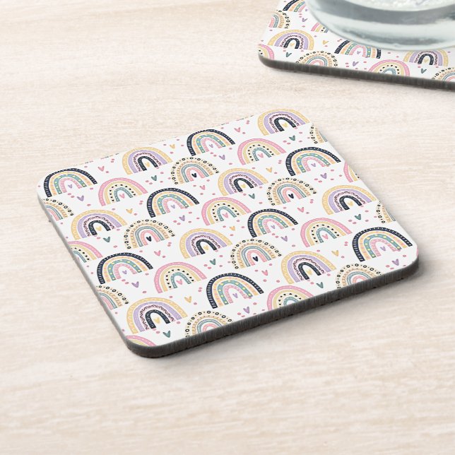 Dessous-de-verre Jolis arcs-en-ciel pastel (Côté gauche)