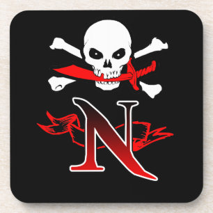 Dessous-de-verre Jolly roger N Monogramme initial