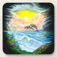 Jouer aux dauphins sous le soleil