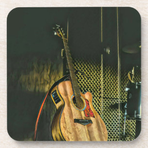 Dessous-de-verre Joueur de basse guitare
