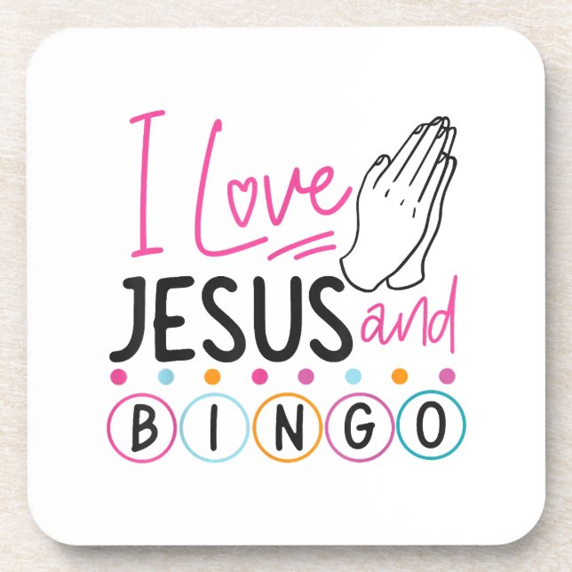 Dessous-de-verre Joueur de Bingo Jésus Foi Chrétien J'aime Jésus Un (Devant)