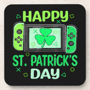 Dessous-de-verre Joueur de jeux vidéo Trèfle Joyeux St Patrick