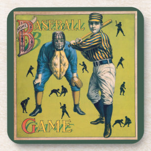 Dessous-de-verre Joueurs de baseball vintages sportifs au Home Game