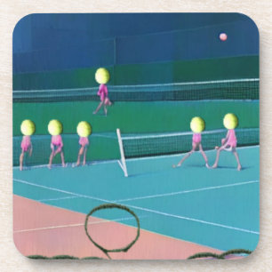 Dessous-de-verre Joueurs de Tennis Ball Head Rose