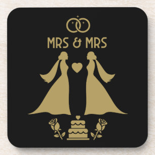 Dessous-de-verre Jour de mariage de filles gays