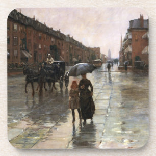 Dessous-de-verre Jour de pluie, Boston par Frederick Childe Hassam